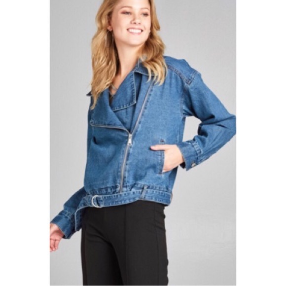 🍁 Denim Jean Moto Jacket S M L 🍁 - Picture 4 of 5